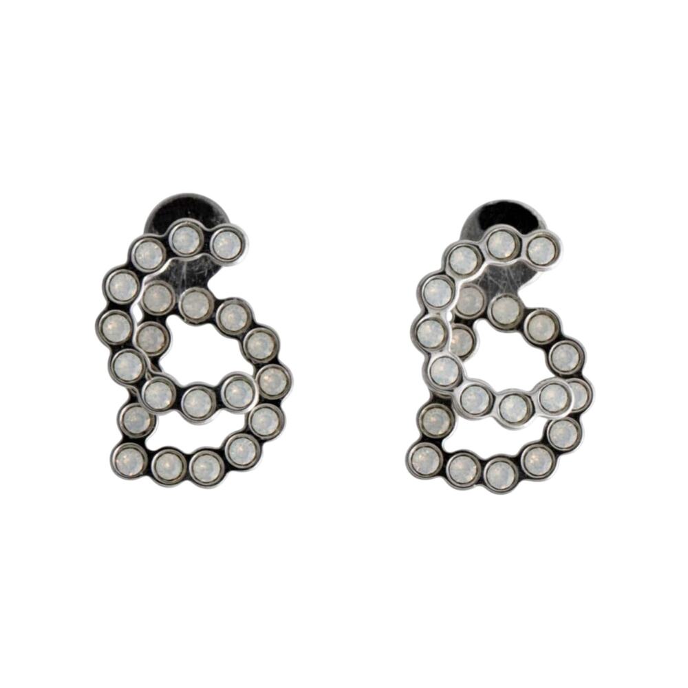 Christian Dior Silver-tone Crystal 30 Montaigne Stud Earrings